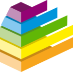 pyramid-2611048_1280 A 3D illustration of seven colorful, stacked layers in a stepped pyramid shape, with each layer having a different color, ranging from purple at the top to orange at the bottom.